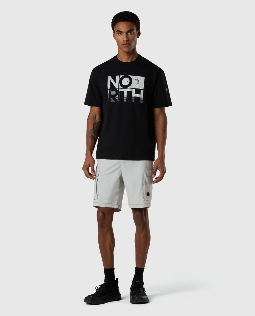T-shirt com Gola Redonda e Manga Curta Preto-6