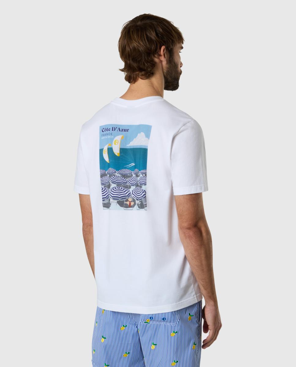 T-shirt com Gola Redonda e Manga Curta Branco-2