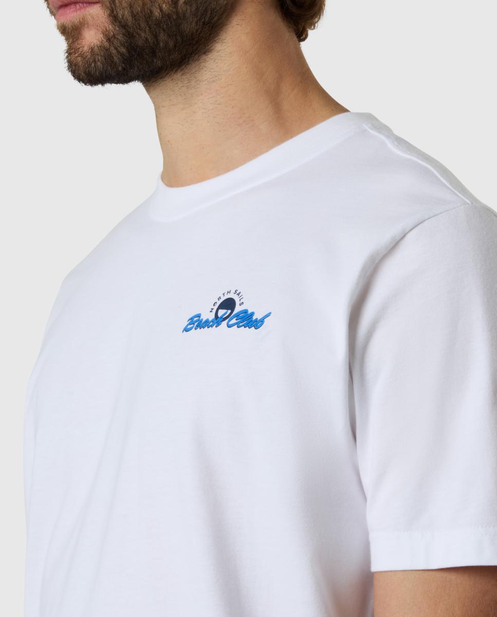 T-shirt com Gola Redonda e Manga Curta Branco-3