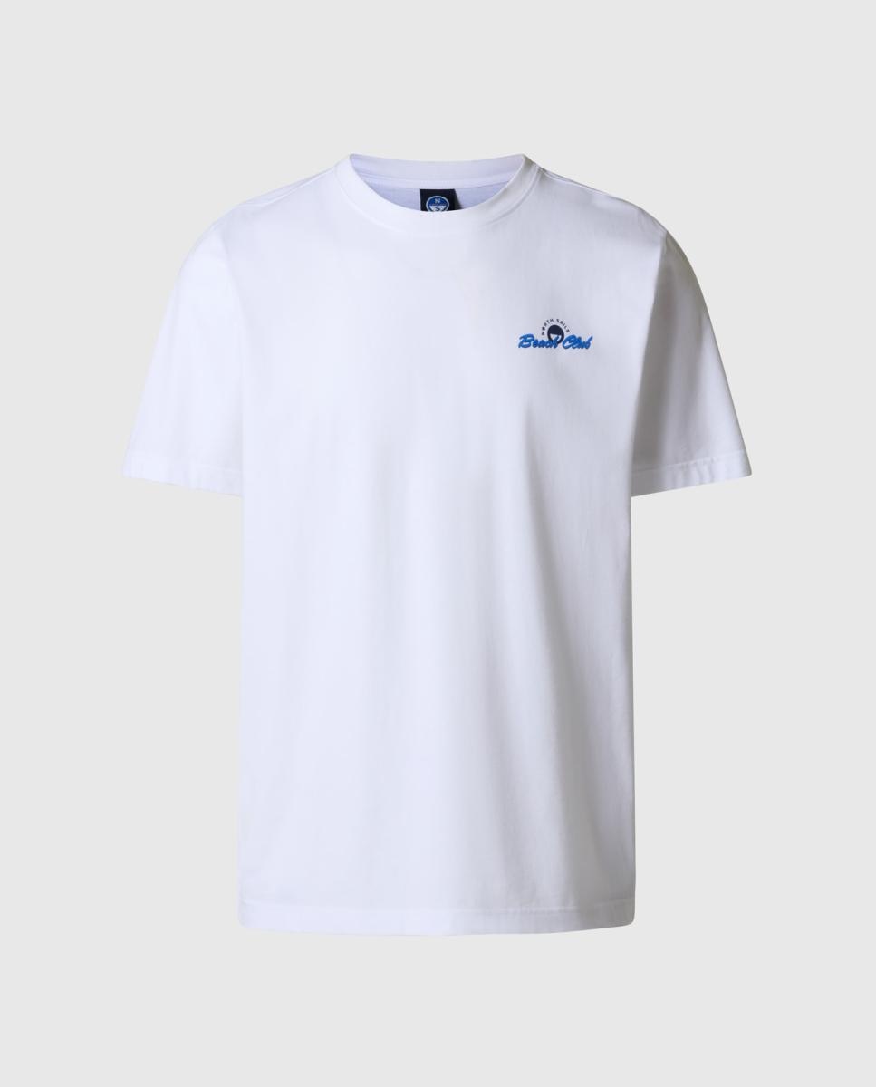 T-shirt com Gola Redonda e Manga Curta Branco-6