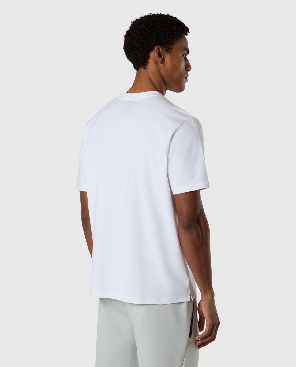 T-shirt com Gola Redonda e Manga Curta Branco-2