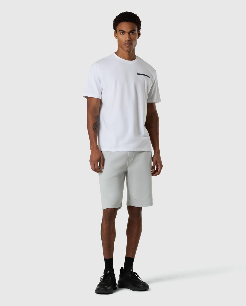 T-shirt com Gola Redonda e Manga Curta Branco-6