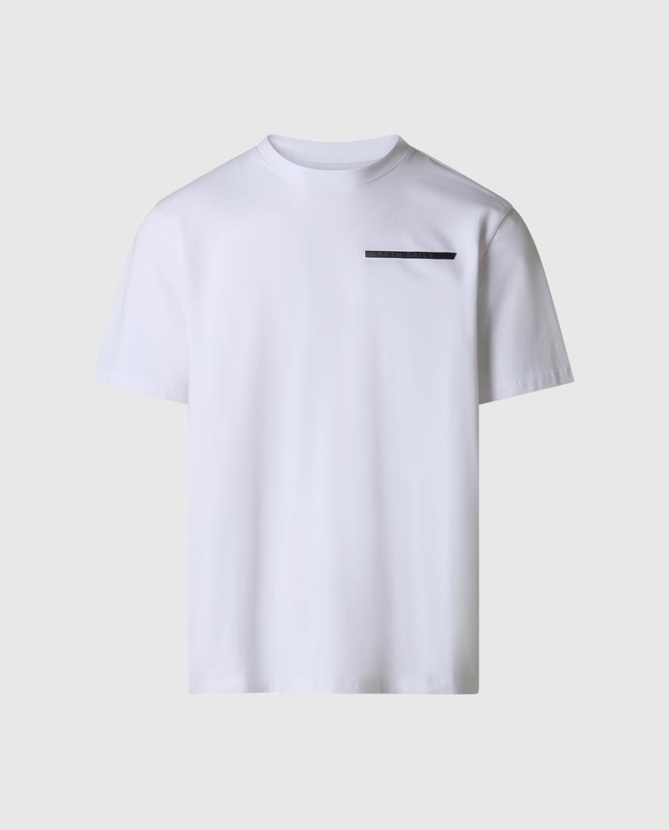 T-shirt com Gola Redonda e Manga Curta Branco-5