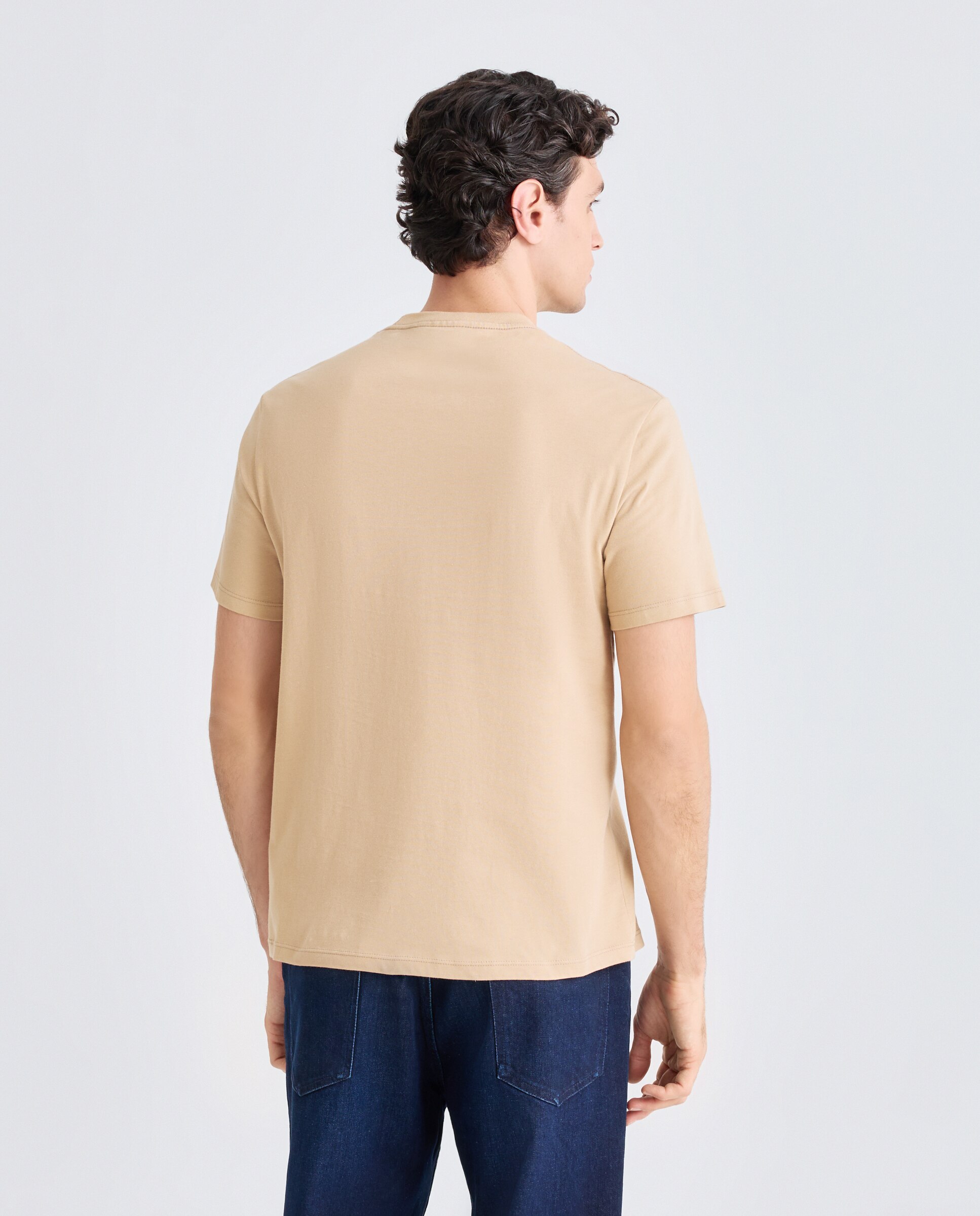 Camiseta de hombre de manga corta con maxilogo Kors delantero - Michael Kors - Marrón claro Marrón claro-3