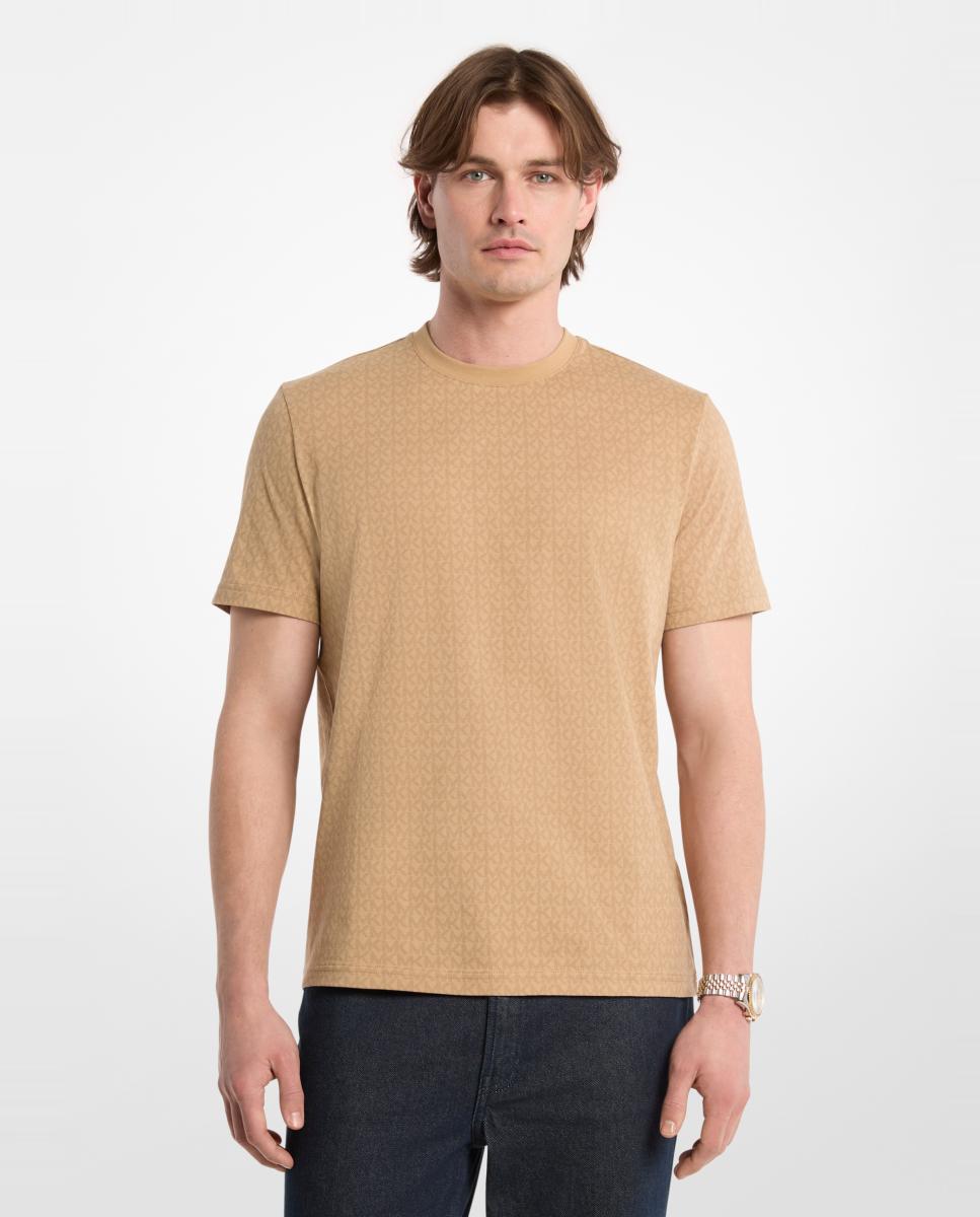 Camiseta de hombre manga corta logos - Michael Kors - Marrón claro Marrón claro-1
