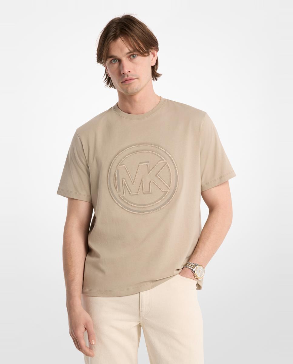 Camiseta de hombre de manga corta con maxilogo MK delantero - Michael Kors - Verde claro Verde claro-1