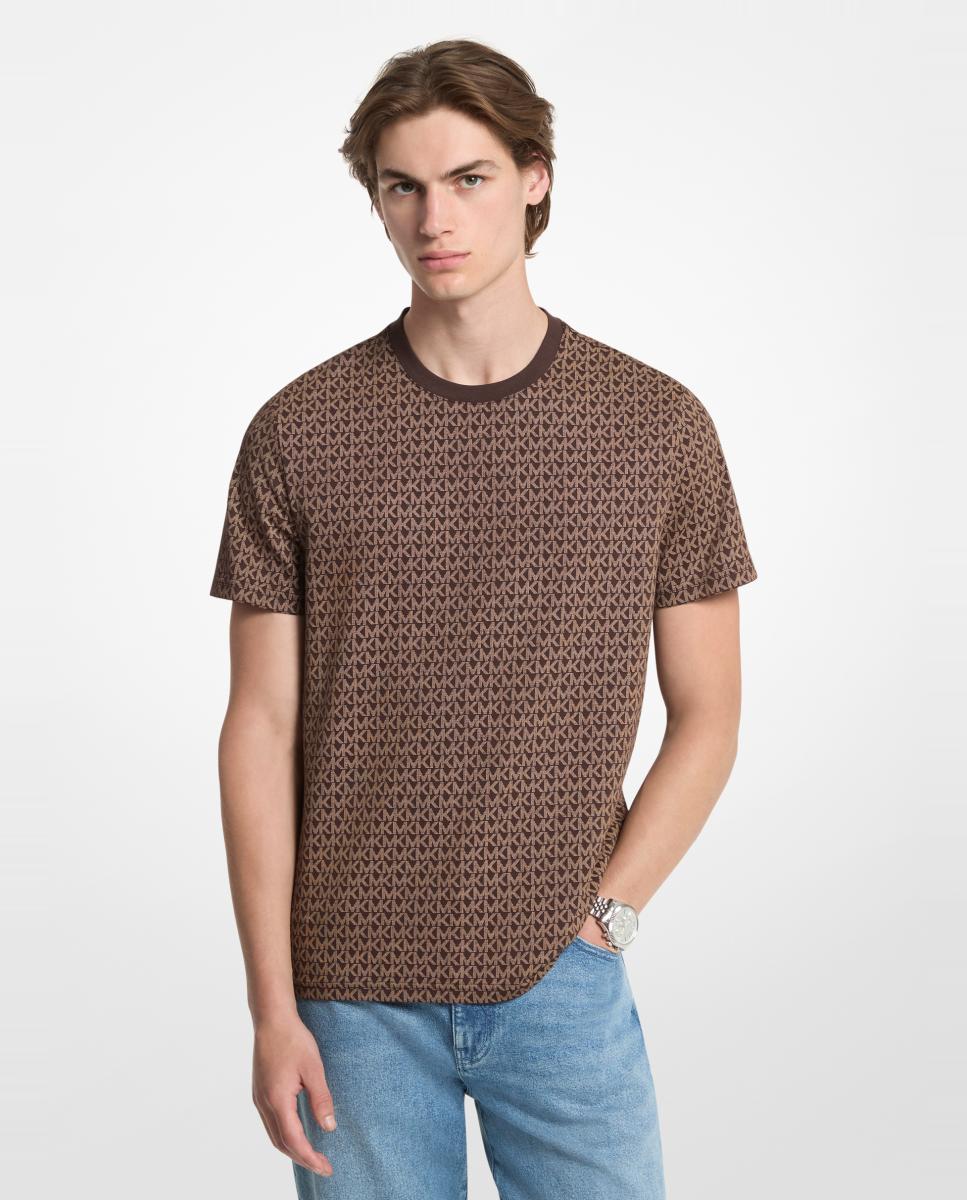 Imagem 0 de T-shirt de Algodão com Estampado de Logótipos MK a Condizer
