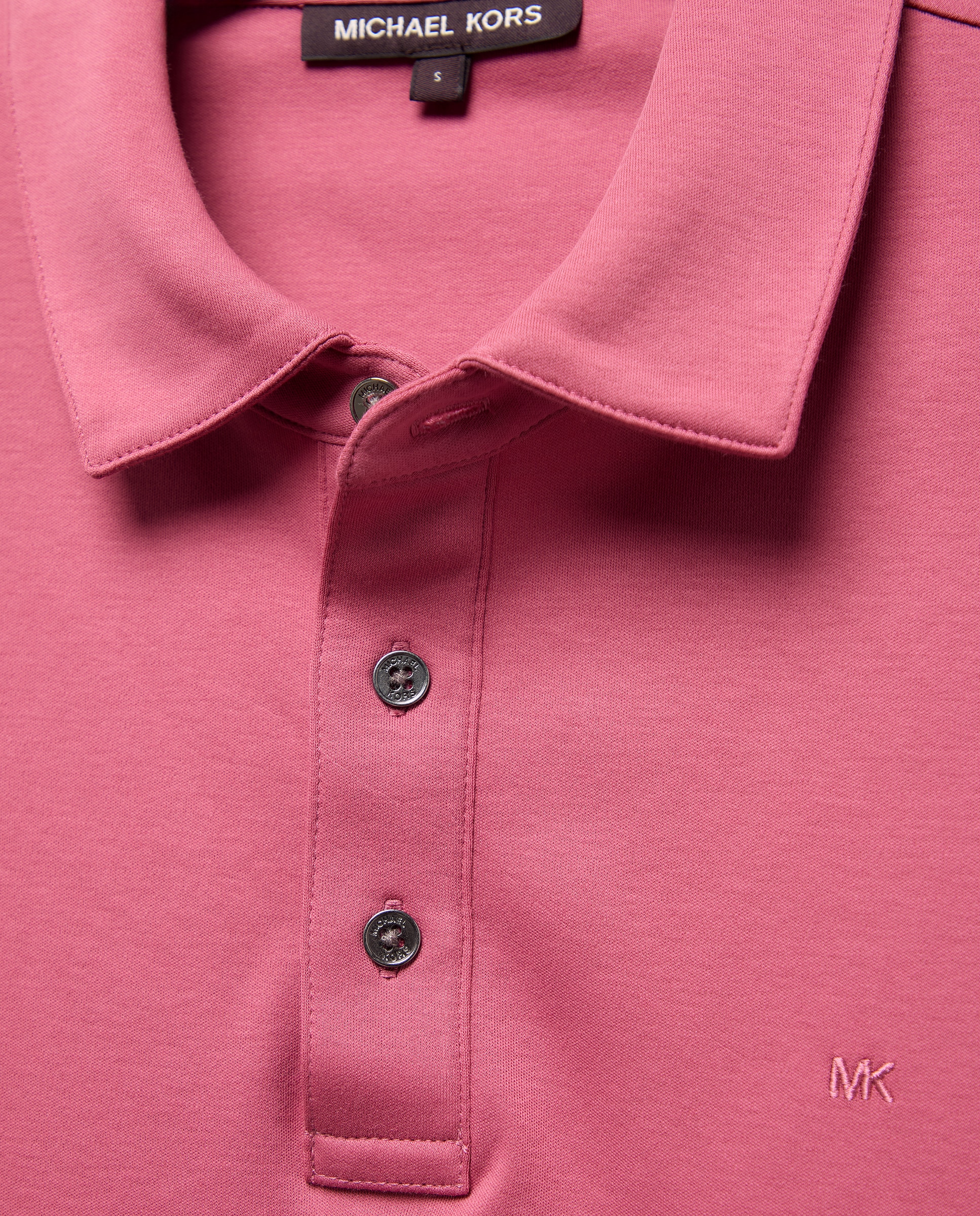 Pólo custom de algodão com logótipo bordado Rosa-5