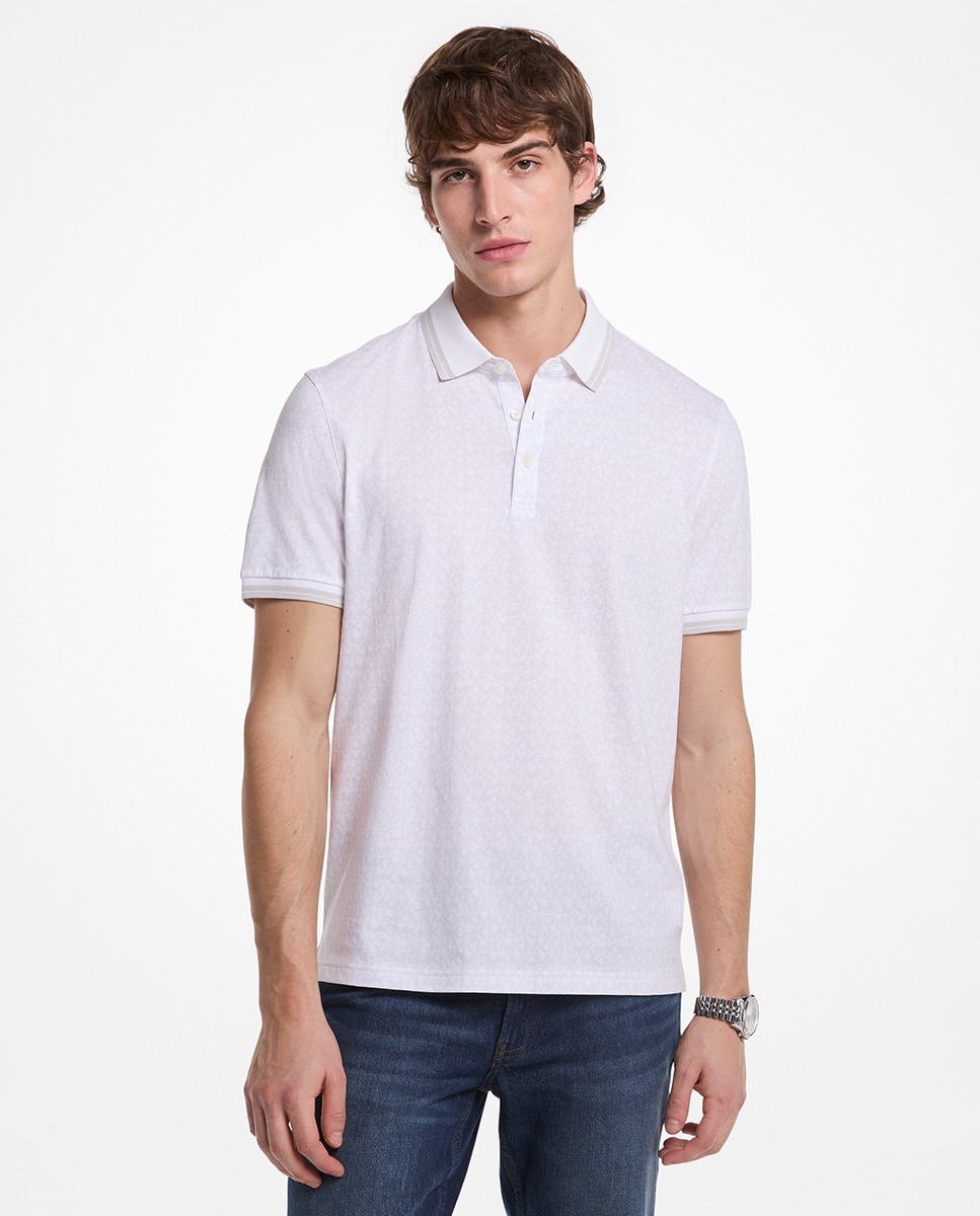 Imagen 1 de Polo de hombre manga corta estampado logos Blanco