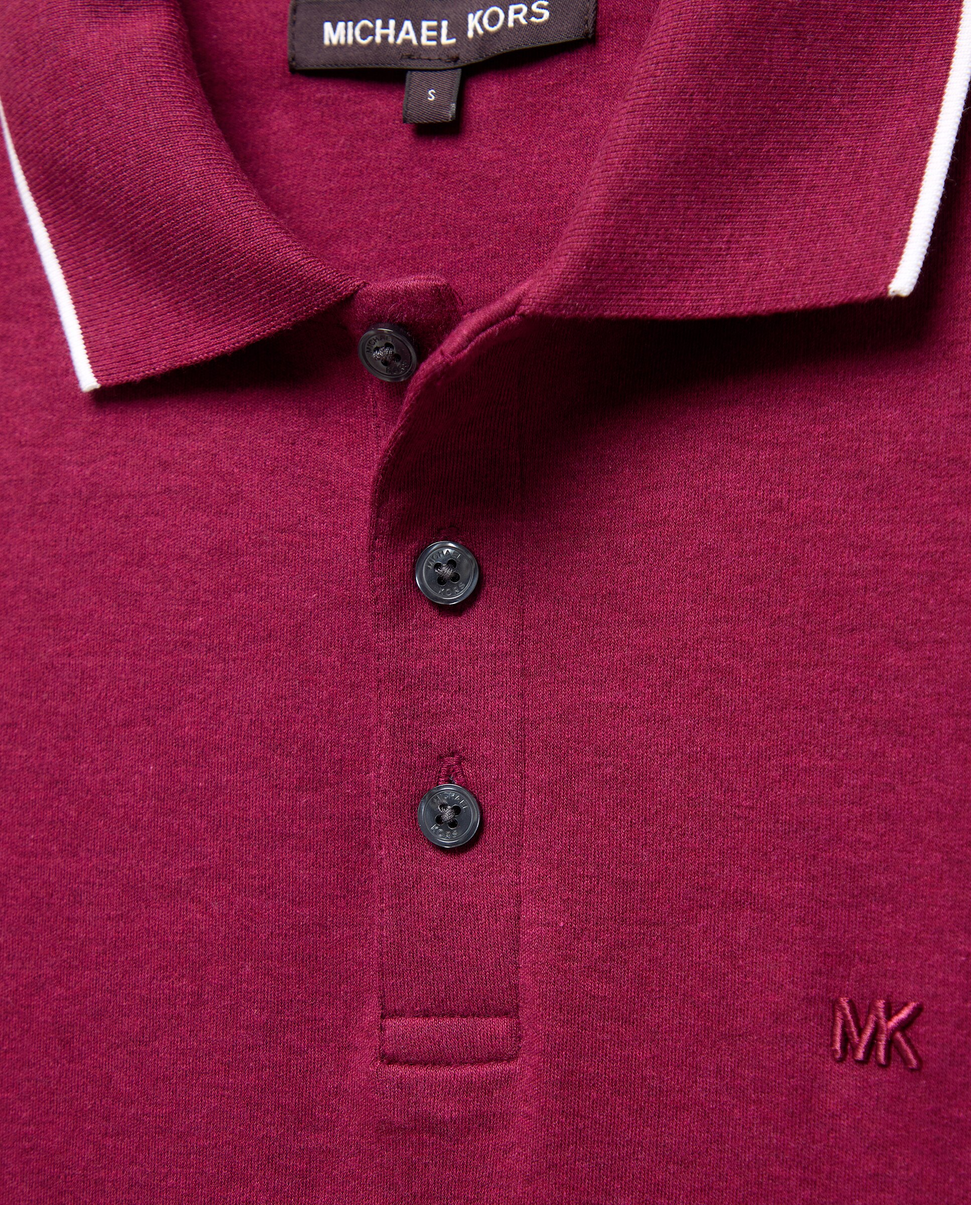 Polo de Manga Curta em Interlock com Vivos em Contraste no Colarinho e Mangas Rosa-5