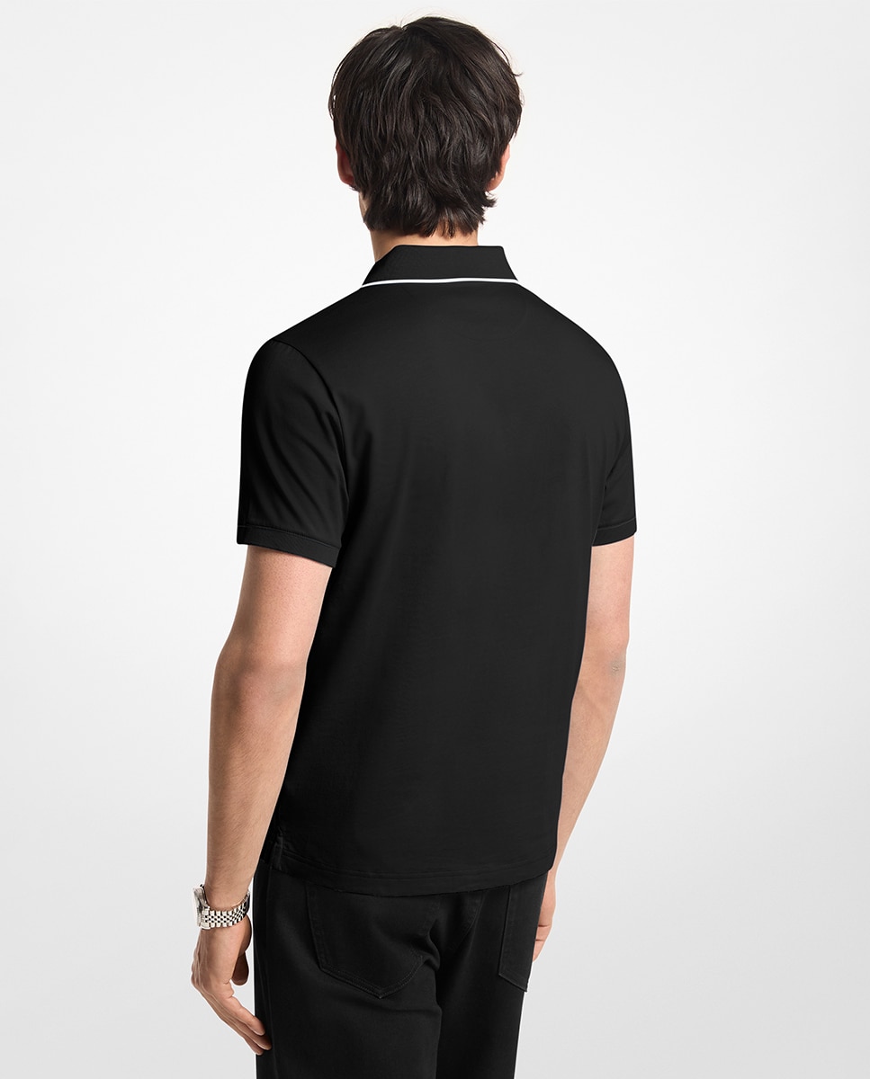 Polo de hombre de manga corta con vivo en contraste y detalle de marca en lateral cuello - Michael Kors - Negro Negro-2