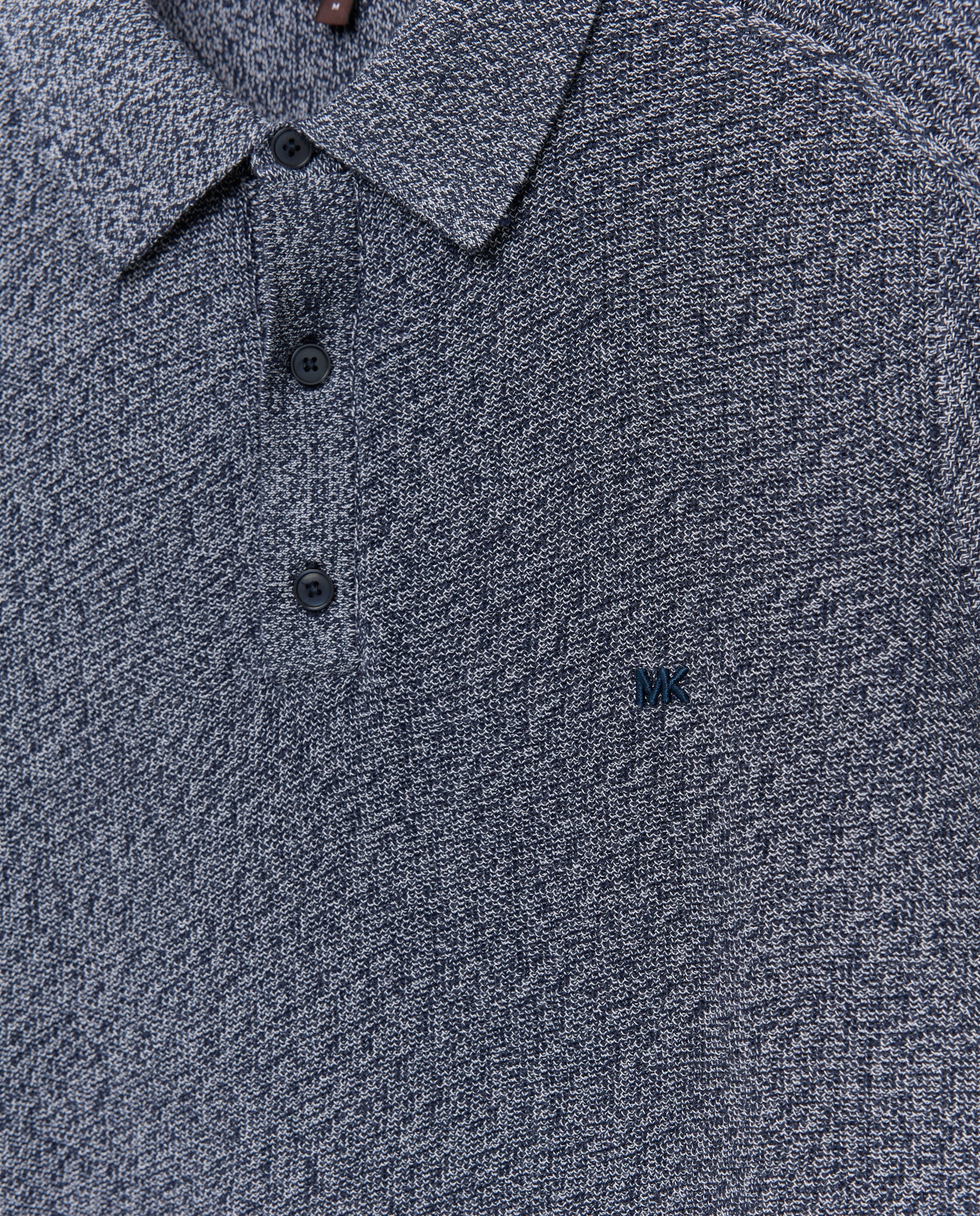 Polo de Malha de Algodão com Manga Curta Azul-marinho-5