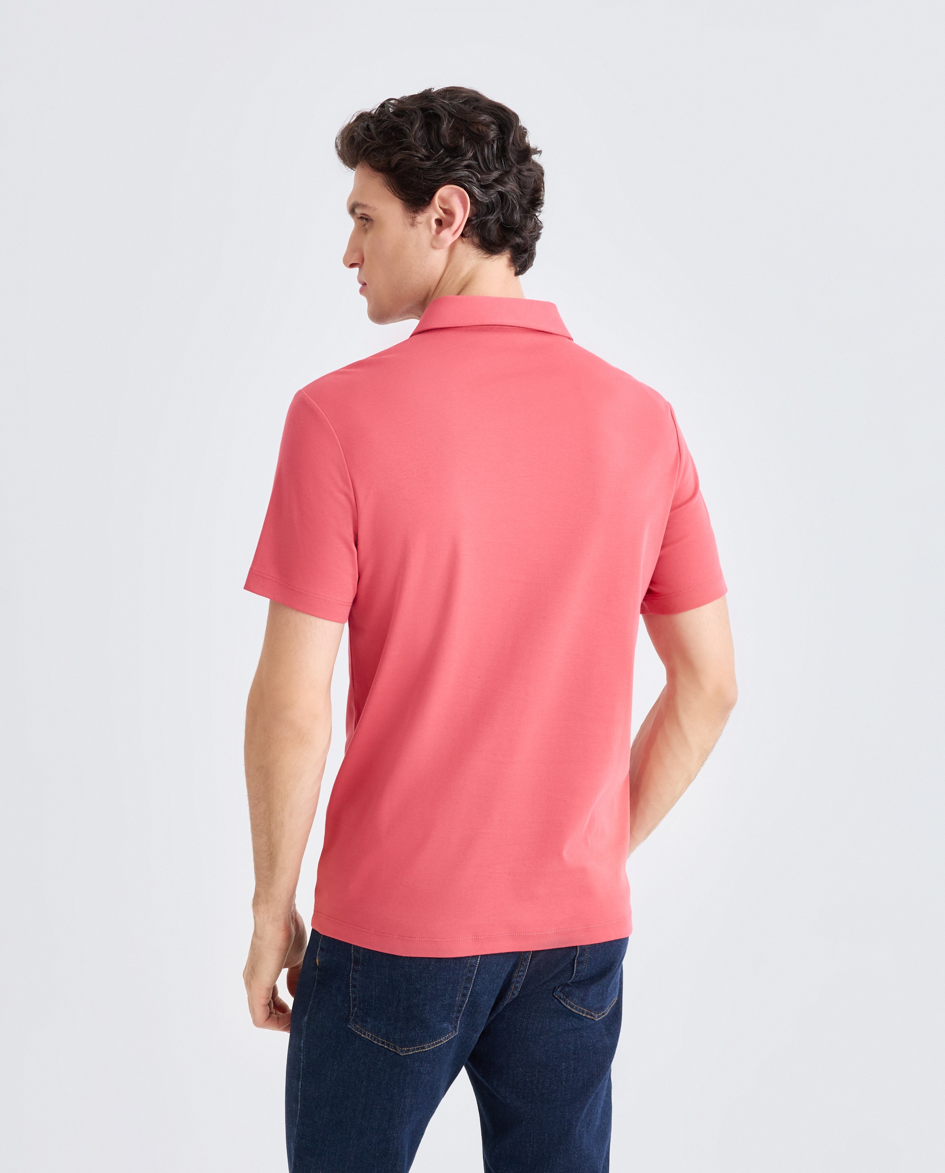 Polo de hombre de manga corta en interlock liso - Michael Kors - Rosa Rosa-3