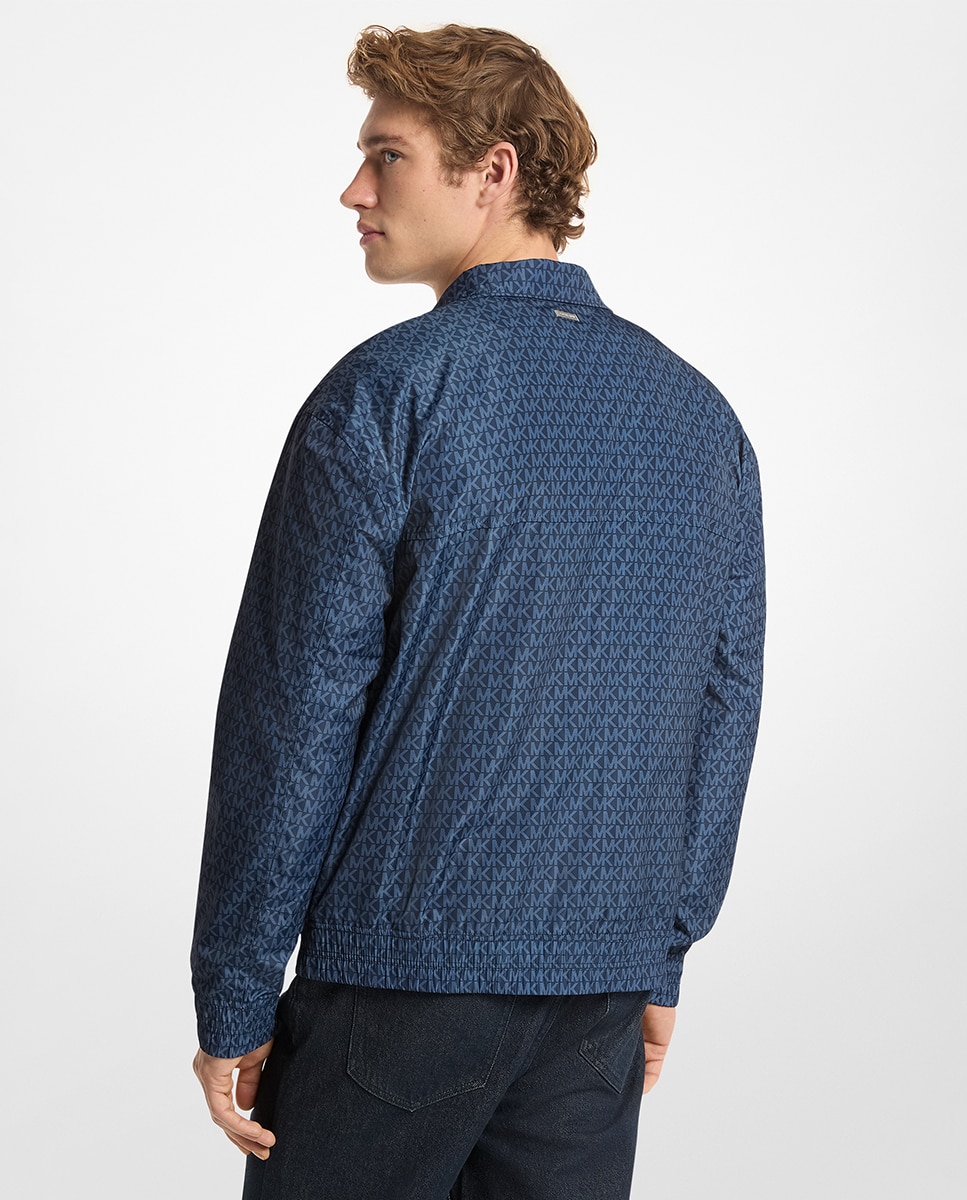 Blusão Windbreaker com Estampado de Logótipos MK em Contraste Azul-marinho-2