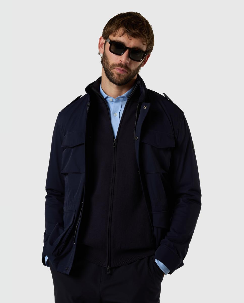 Fieldjacket em Tecido Ultra Elástico Azul-marinho-5