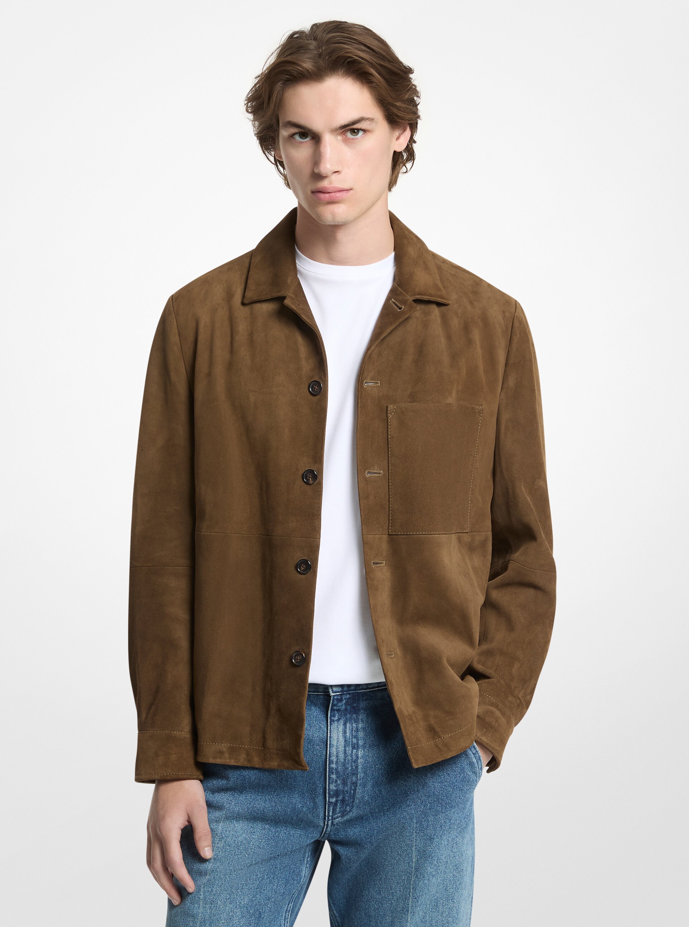 Imagen 0 de Chaqueta de hombre en ante estilo casual Kaki