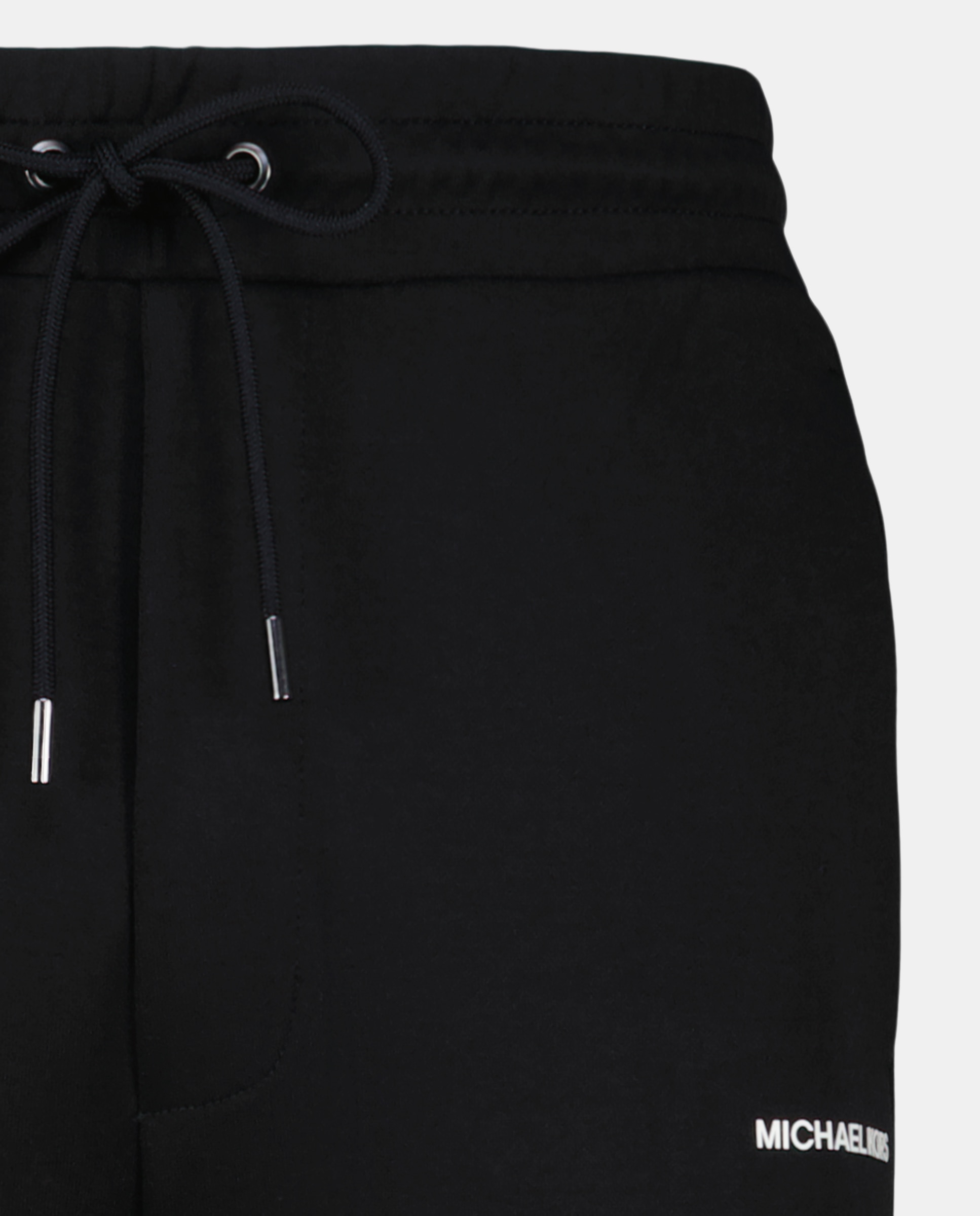 Joggers com Fita de Logótipos e em Mistura de Algodão Preto-5