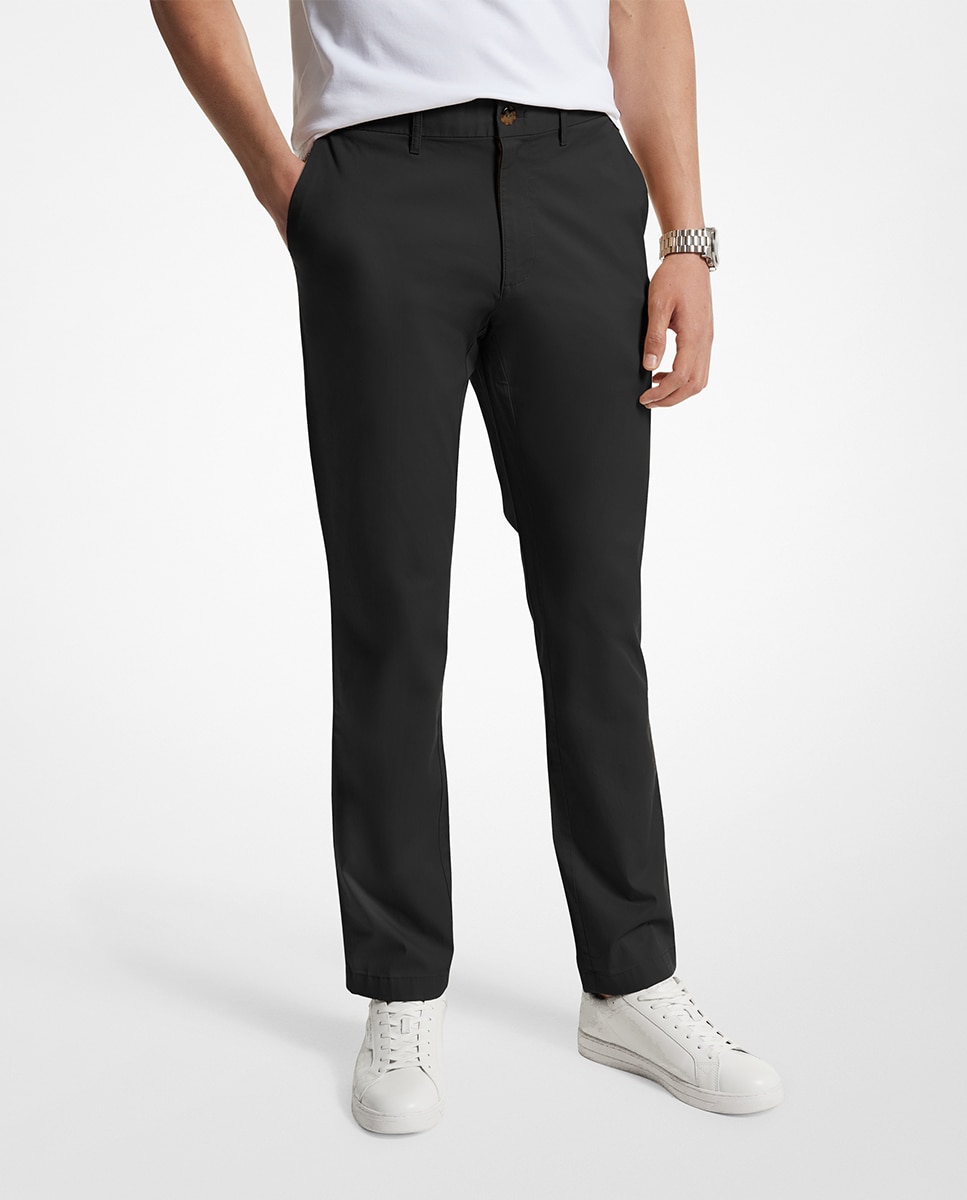 Chino de hombre slim de algodón elástico - Michael Kors - Negro Negro-1