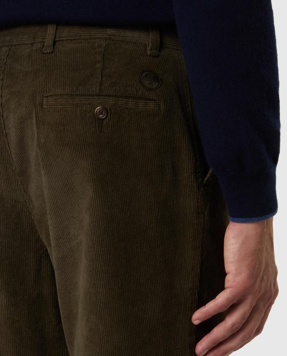 Pantalón chino de hombre en pana de algodón - North Sails - Verde oscuro Verde oscuro-4