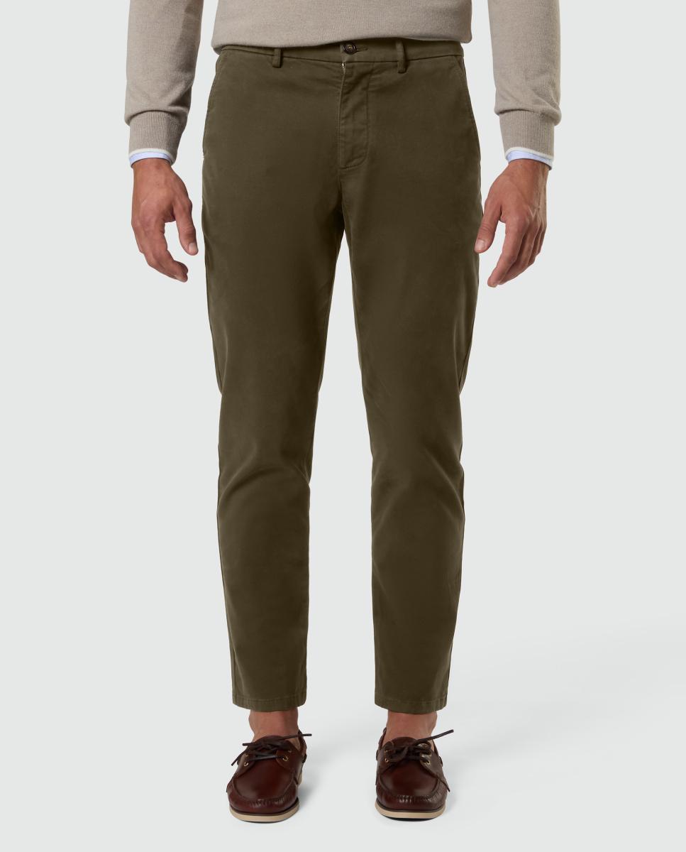 Pantalón chino de hombre en gabardina elástica - North Sails - Verde oscuro Verde oscuro-2