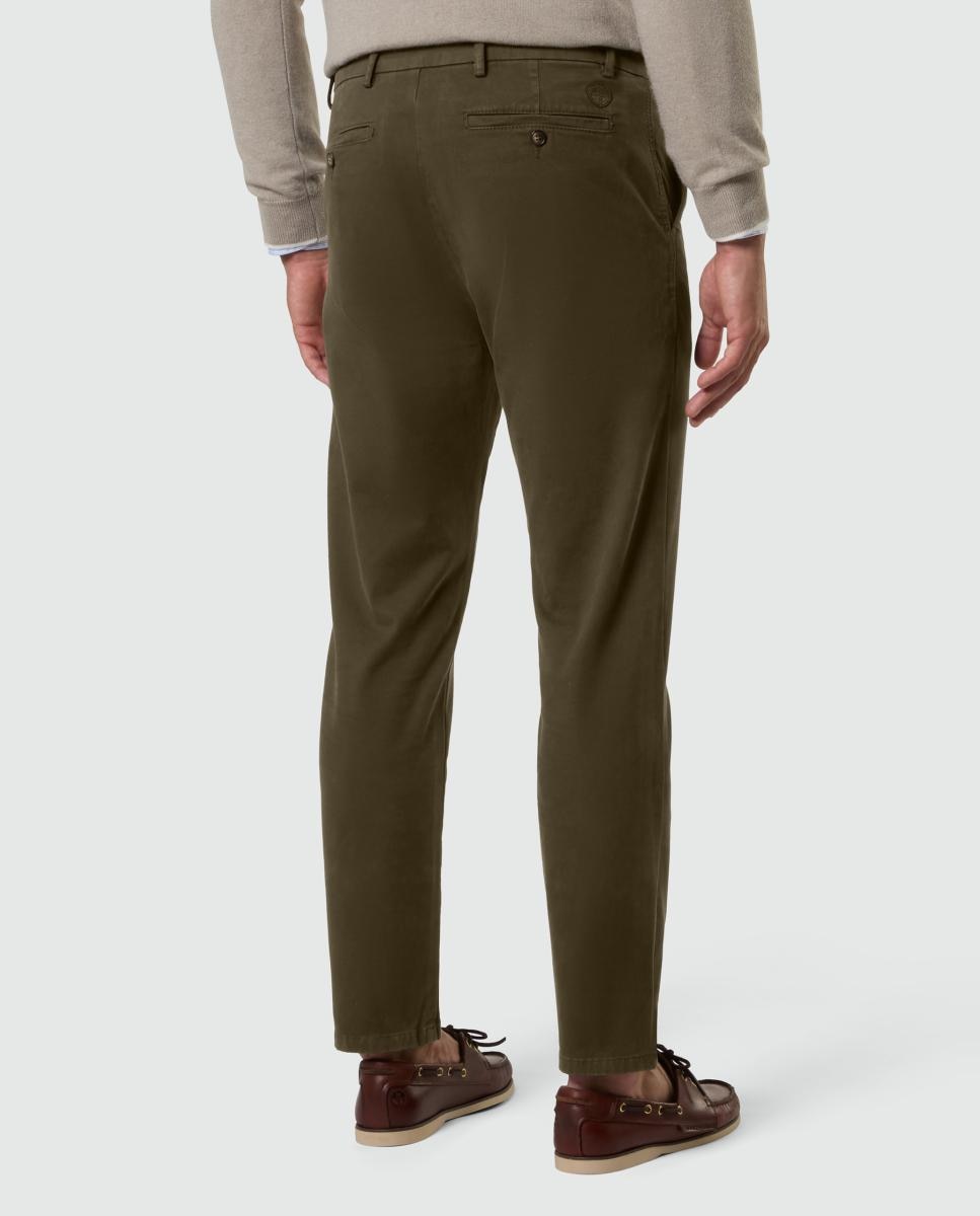 Pantalón chino de hombre en gabardina elástica - North Sails - Verde oscuro Verde oscuro-3