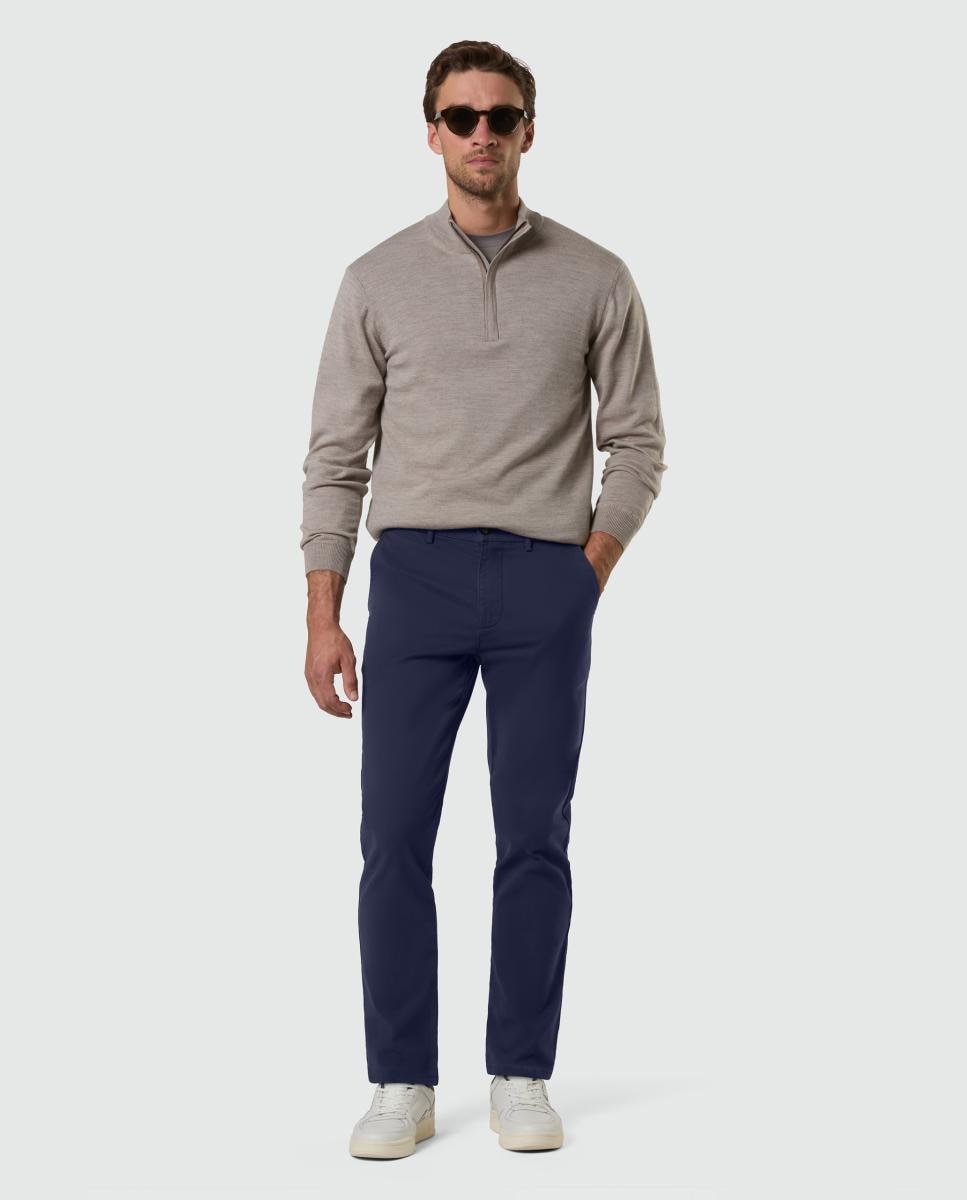 Pantalón chino de hombre en gabardina elástica - North Sails - Azul marino Azul marino-1