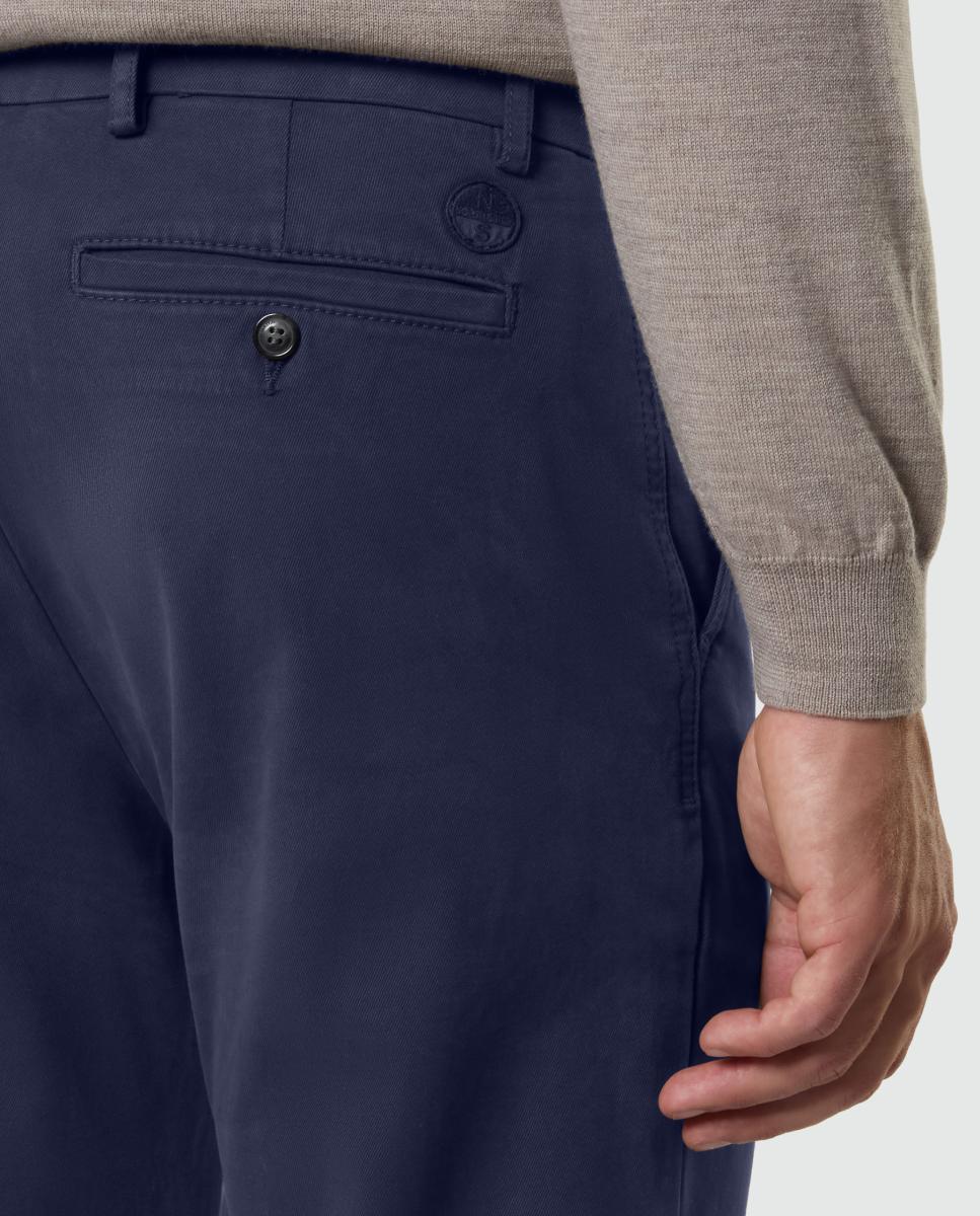 Pantalón chino de hombre en gabardina elástica - North Sails - Azul marino Azul marino-4