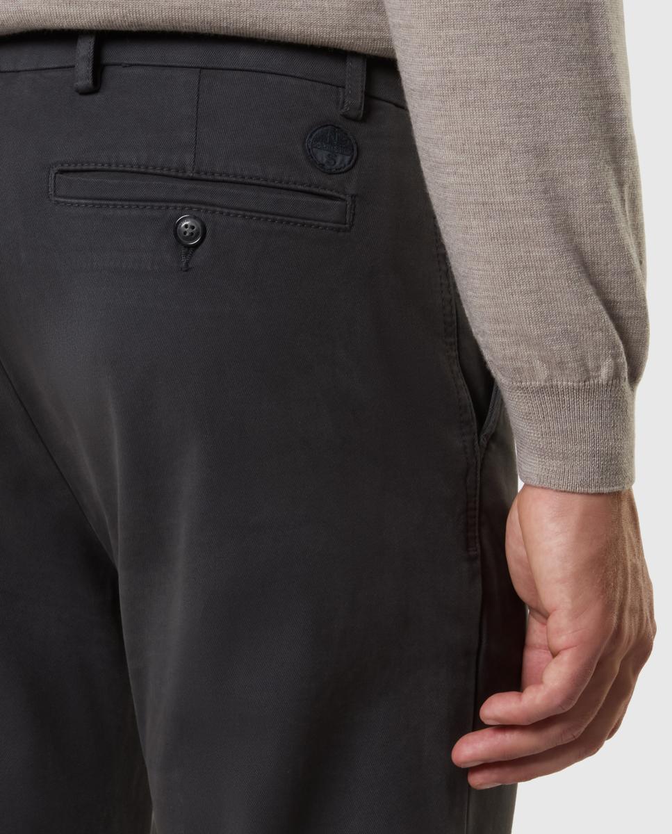 Pantalón chino de hombre en gabardina elástica - North Sails - Gris oscuro Gris oscuro-4