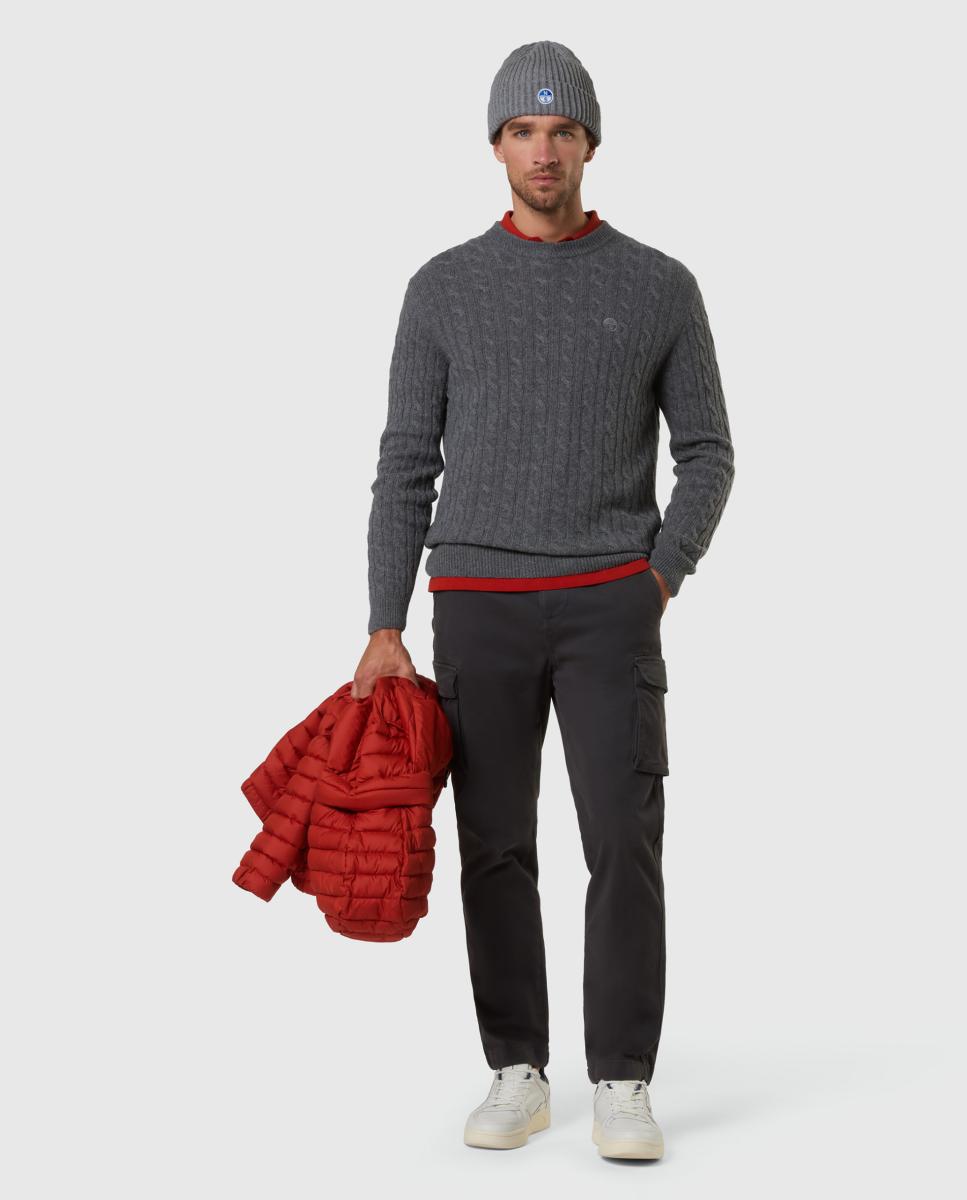 Imagen 0 de Pantalón cargo de hombre en gabardina elástica Gris oscuro