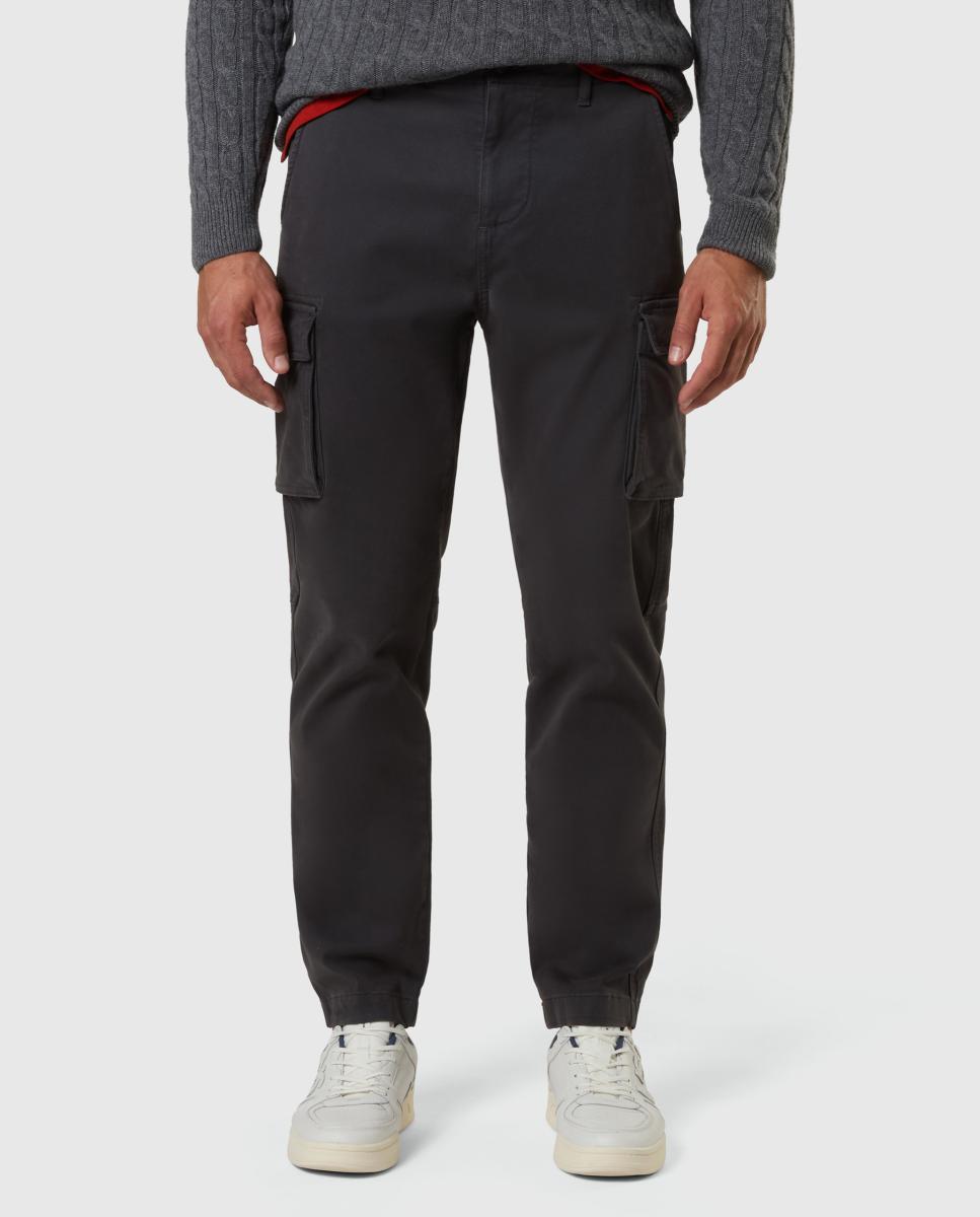 Pantalón cargo de hombre en gabardina elástica - North Sails - Gris oscuro Gris oscuro-2