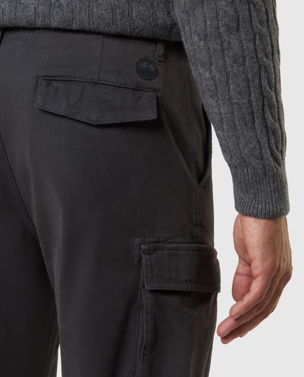 Pantalón cargo de hombre en gabardina elástica - North Sails - Gris oscuro Gris oscuro-4