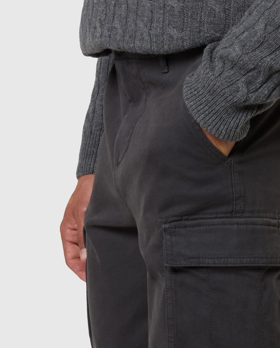 Pantalón cargo de hombre en gabardina elástica - North Sails - Gris oscuro Gris oscuro-5