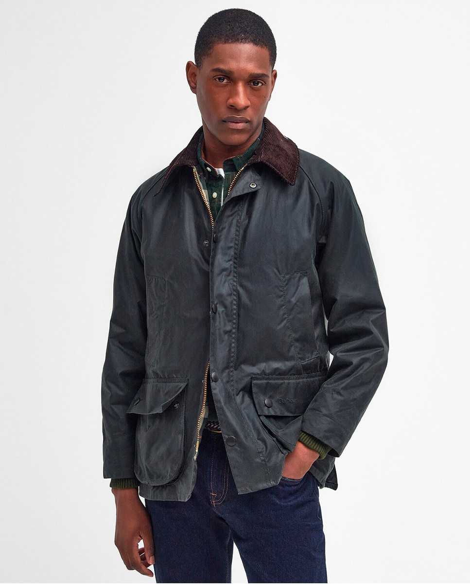 Barbour - Chaqueta de hombre con cuello de pana y cierre de cremallera.