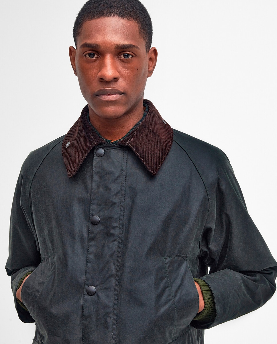 Imagen 3 de Chaqueta de hombre con cuello de pana y cierre de cremallera - Barbour - Verde oscuro Verde oscuro