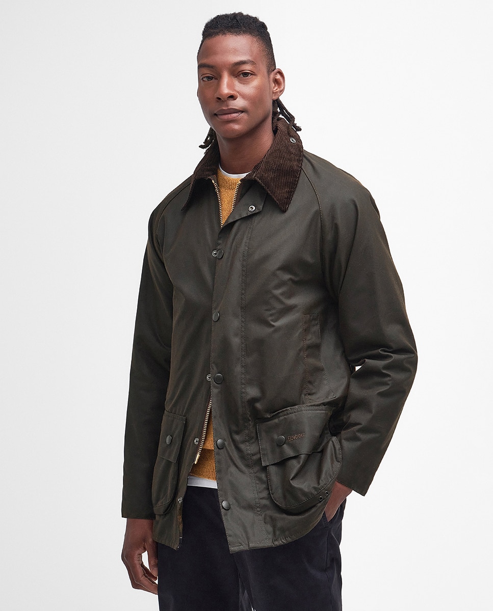 Barbour - Chaqueta de hombre larga con bolsillos de solapa.