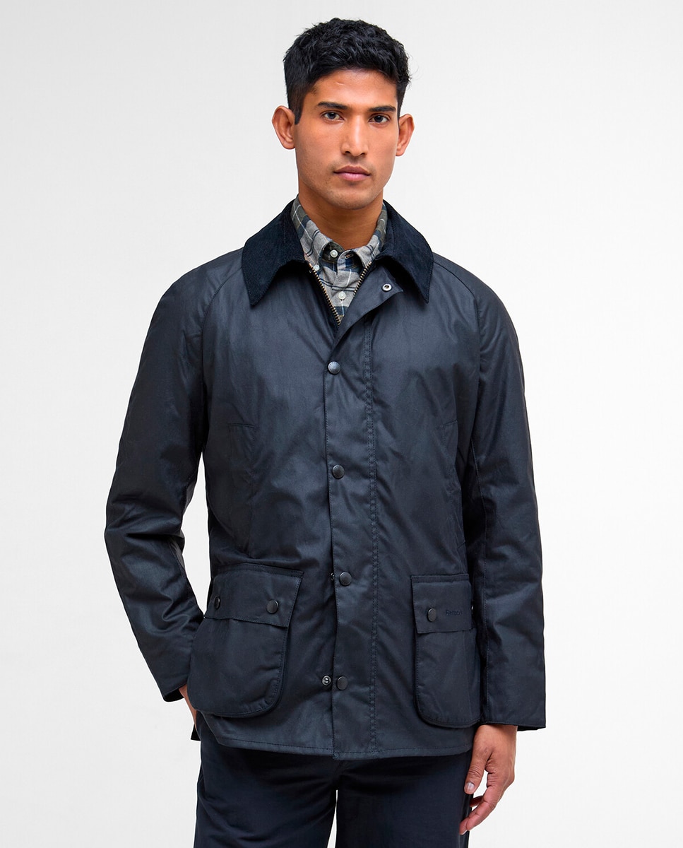 Barbour - Chaqueta de hombre con cierre de cremallera y cuello de pana.