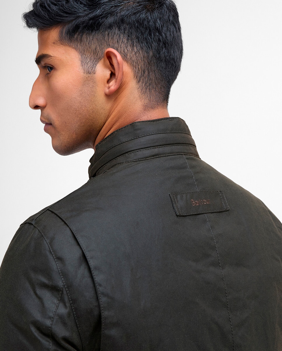 Imagen 4 de Chaqueta encerada de 170 g con tartán y forro de nailon. - Barbour - Verde oscuro Verde oscuro