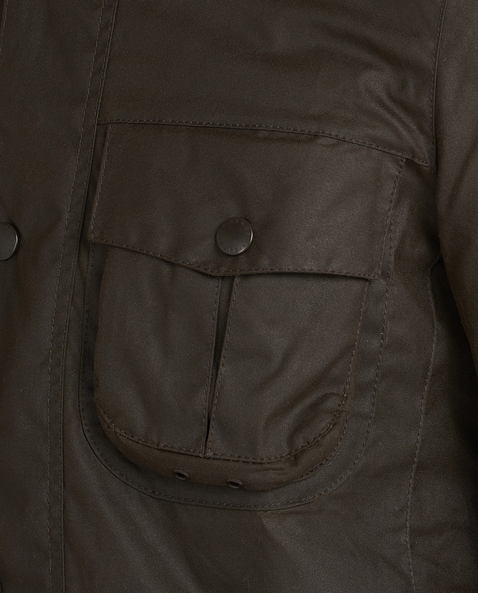 Imagen 5 de Chaqueta encerada de 170 g con tartán y forro de nailon. - Barbour - Verde oscuro Verde oscuro