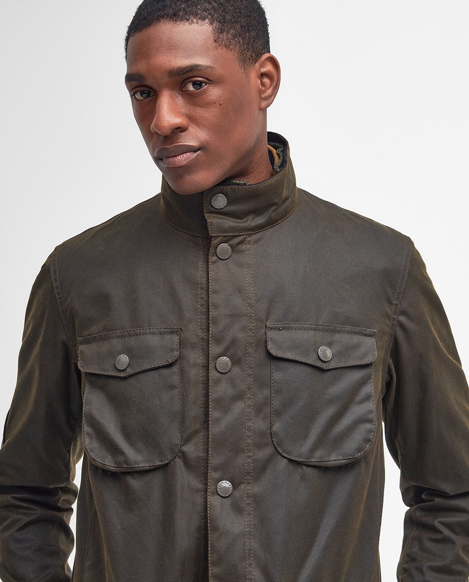 Chaqueta de hombre con bolsillos y cuello alto - Barbour - Verde oscuro Verde oscuro-3