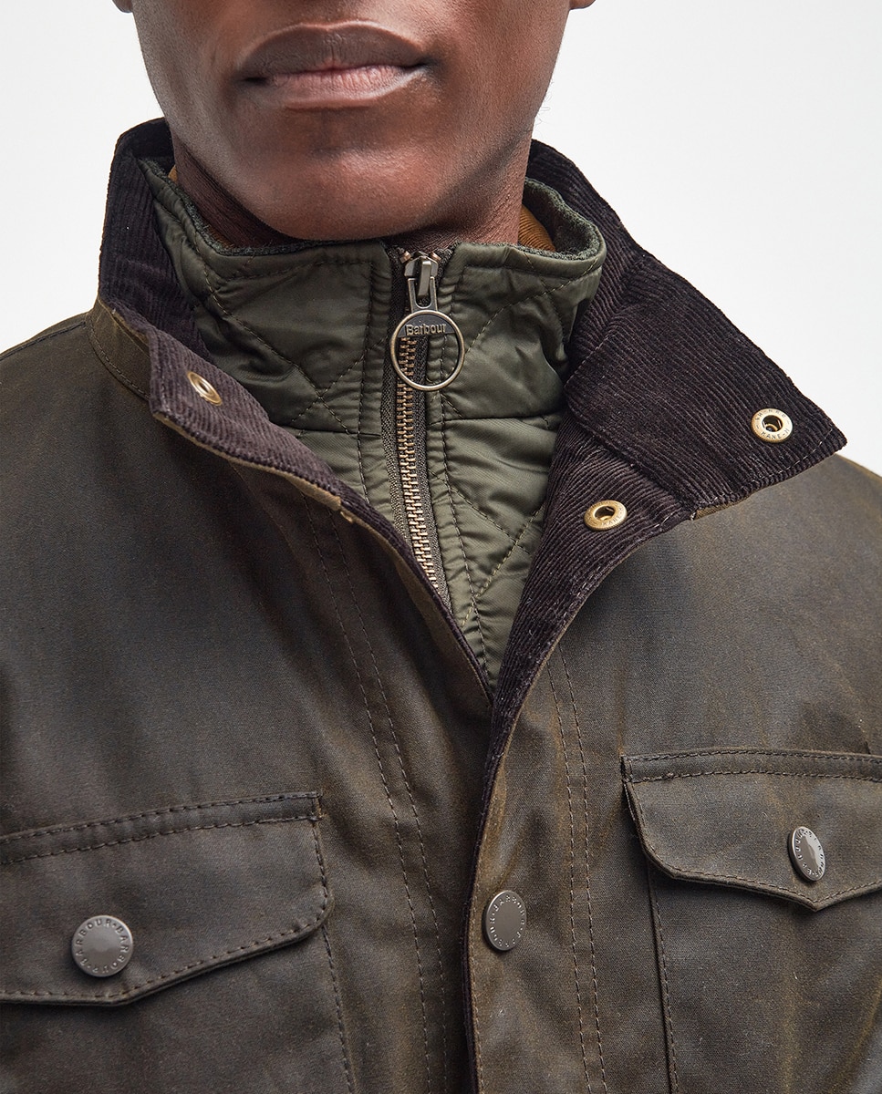 Chaqueta de hombre con bolsillos y cuello alto - Barbour - Verde oscuro Verde oscuro-6