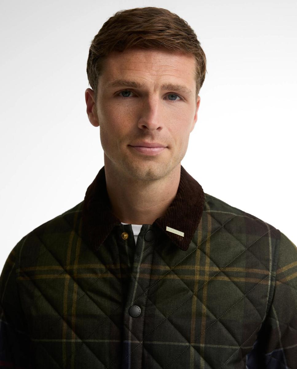 Imagen 3 de Chaqueta acolchada de hombre con tartan clasico - Barbour - Amarillo Amarillo