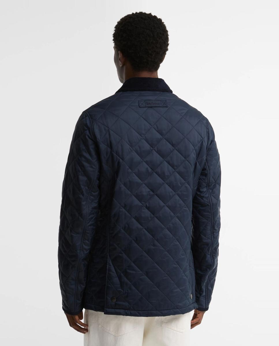 Chaqueta de hombre acolchada con grandes bolsillos y cuello de pana - Barbour - Azul marino Azul marino-2