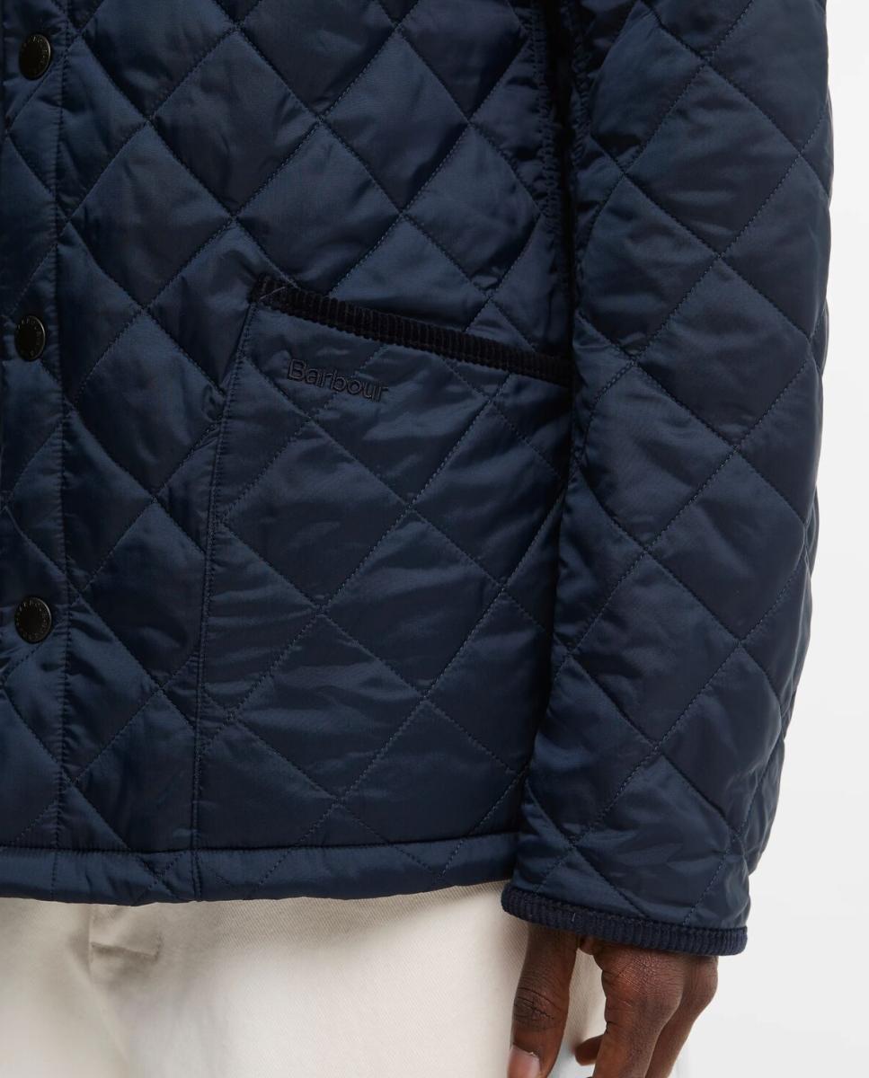 Chaqueta de hombre acolchada con grandes bolsillos y cuello de pana - Barbour - Azul marino Azul marino-4