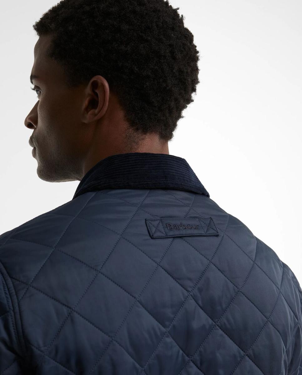 Chaqueta de hombre acolchada con grandes bolsillos y cuello de pana - Barbour - Azul marino Azul marino-5