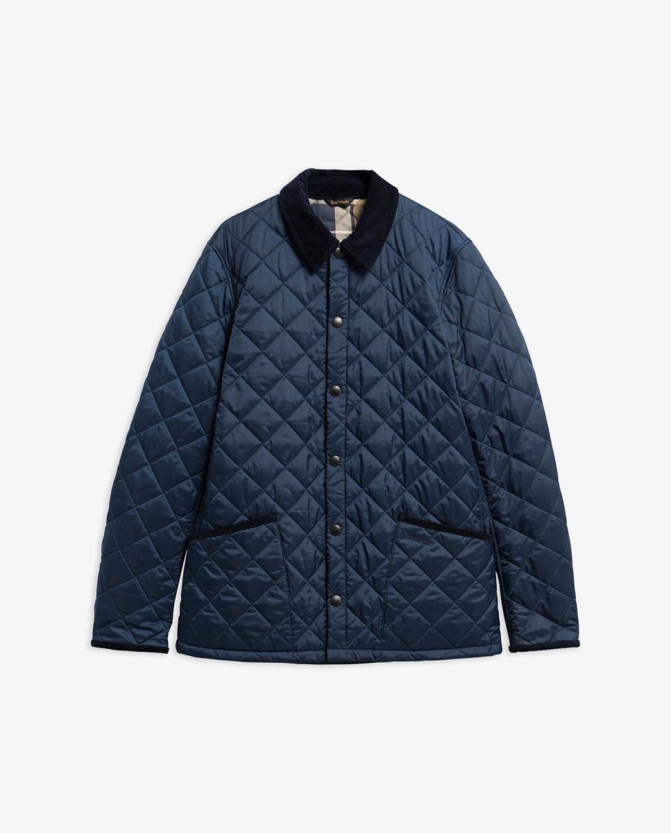 Chaqueta de hombre acolchada con grandes bolsillos y cuello de pana - Barbour - Azul marino Azul marino-6