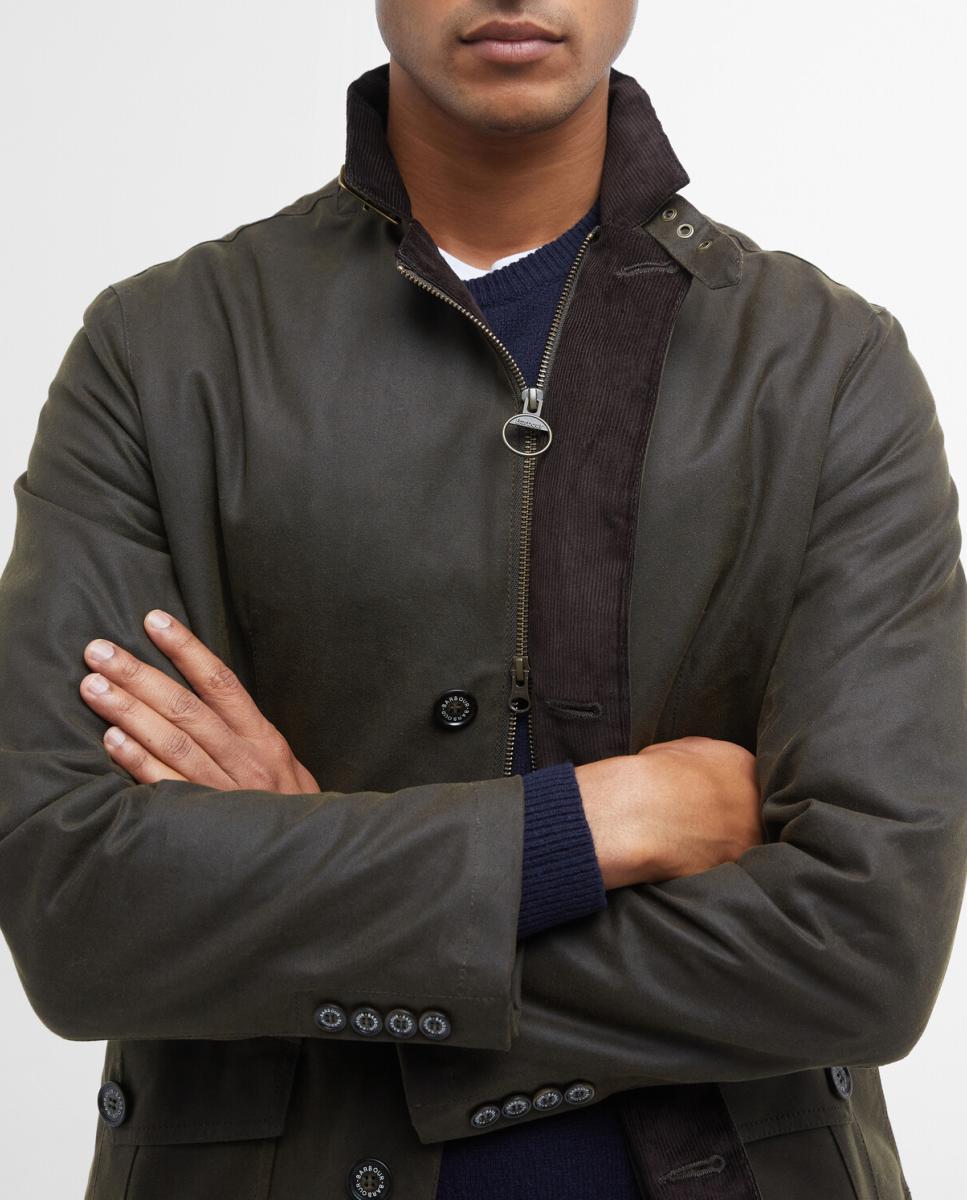 Imagen 4 de Chaqueta de abrigo de hombre Barbour encerada verde - Verde oscuro Verde oscuro