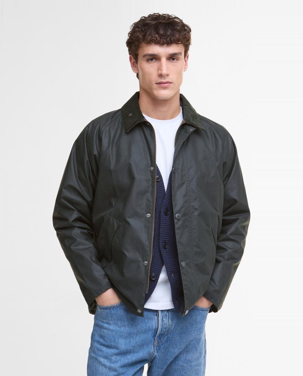Imagen 1 de Chaqueta de hombre corta con bolsillos oblicuos Verde oscuro