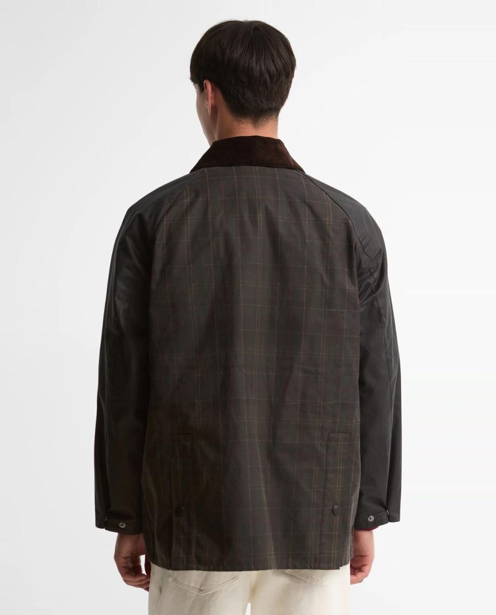 Chaqueta de hombre encerada y estampada con tartan - Barbour - Verde oscuro Verde oscuro-2