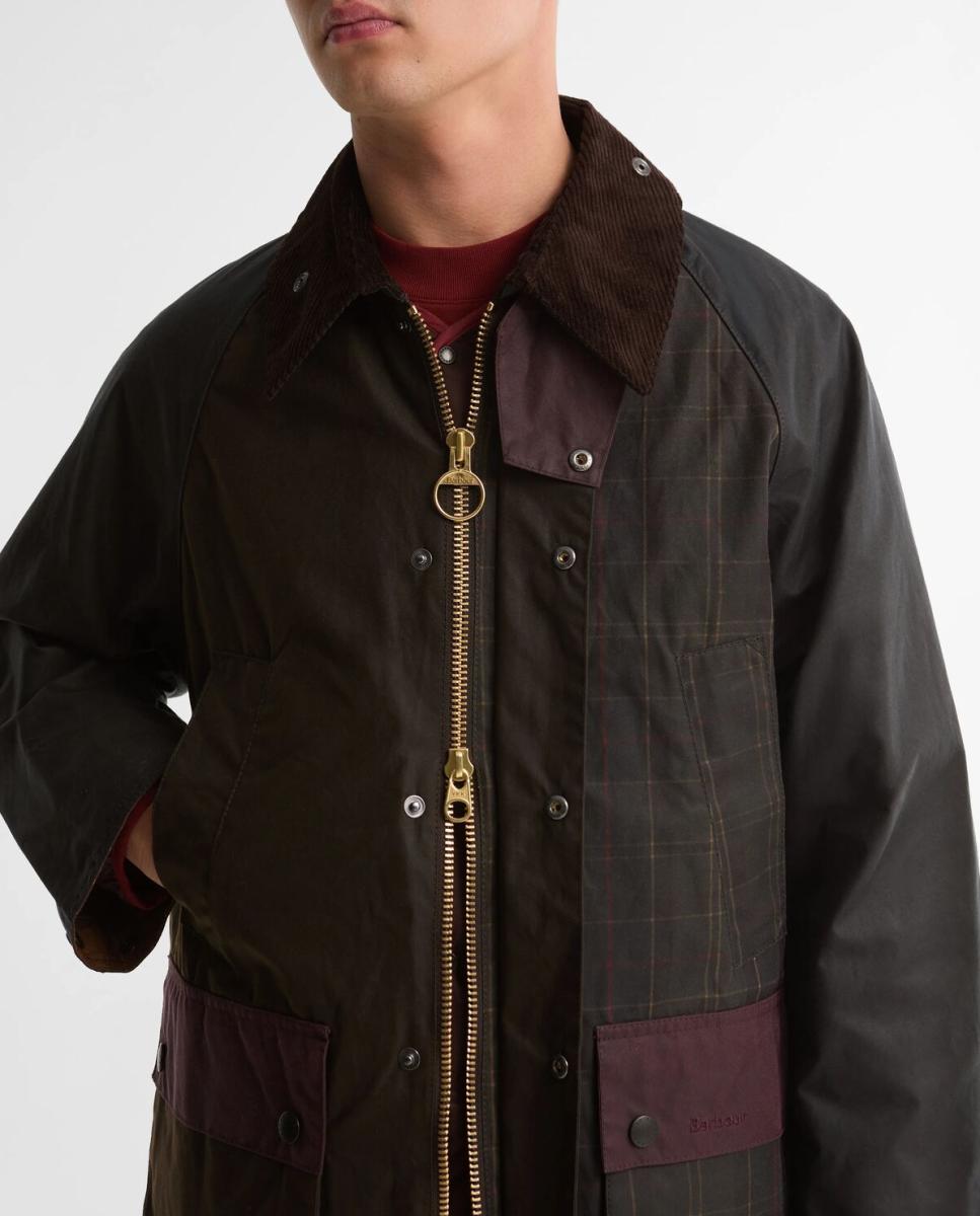 Chaqueta de hombre encerada y estampada con tartan - Barbour - Verde oscuro Verde oscuro-4