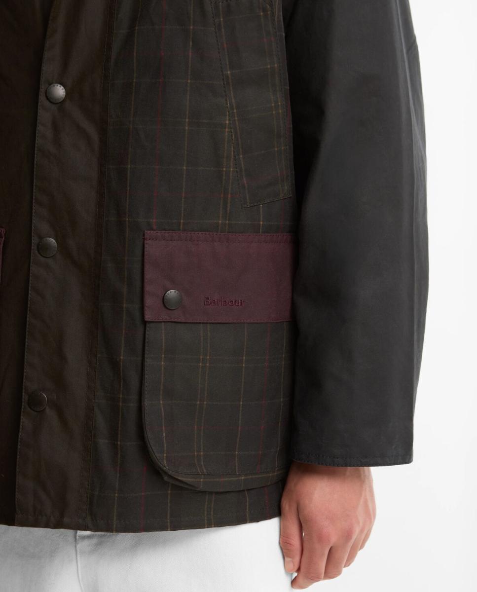 Chaqueta de hombre encerada y estampada con tartan - Barbour - Verde oscuro Verde oscuro-5